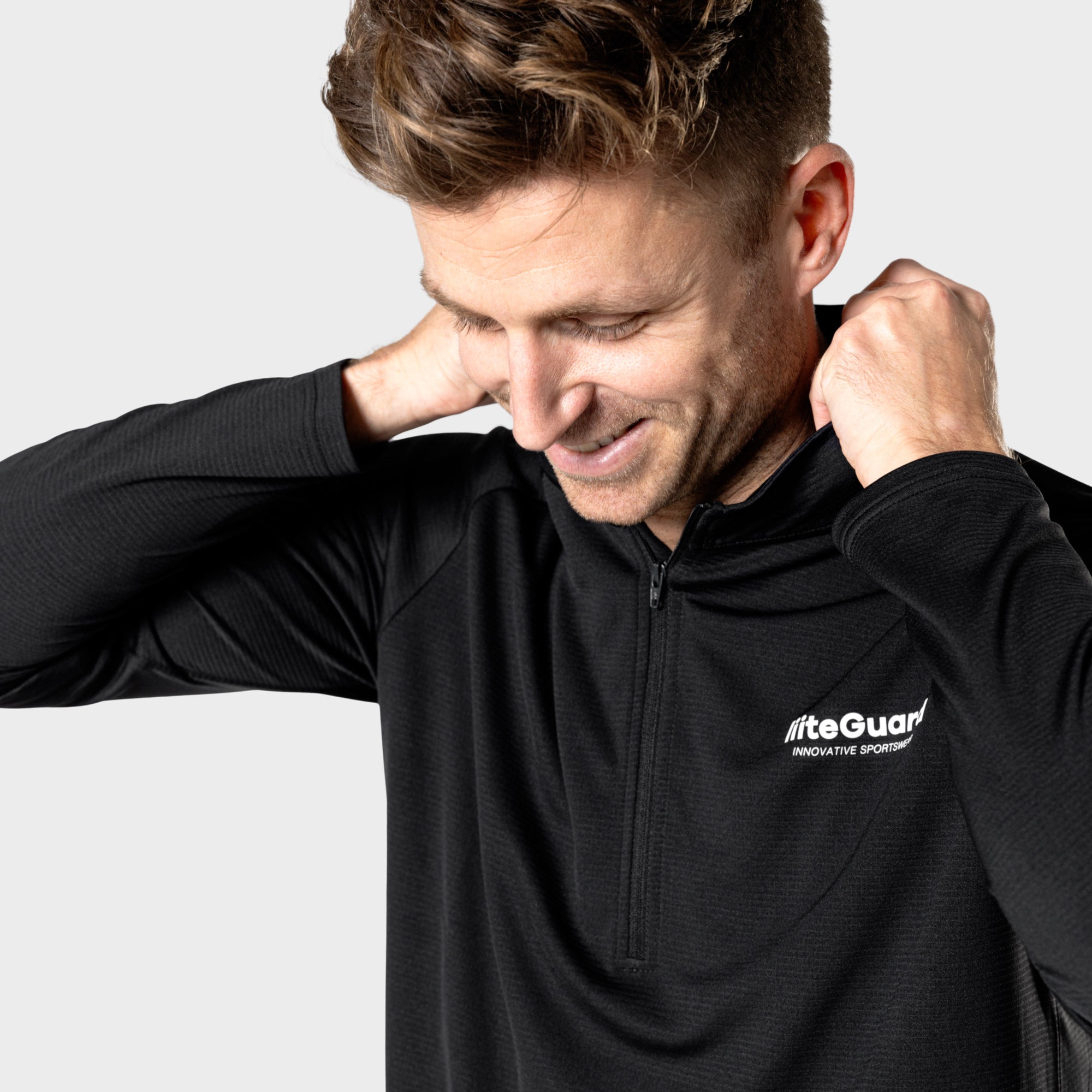 liiteGuard GROUND-TECH 1/4 ZIP SHIRT (MEN) Zippers Black