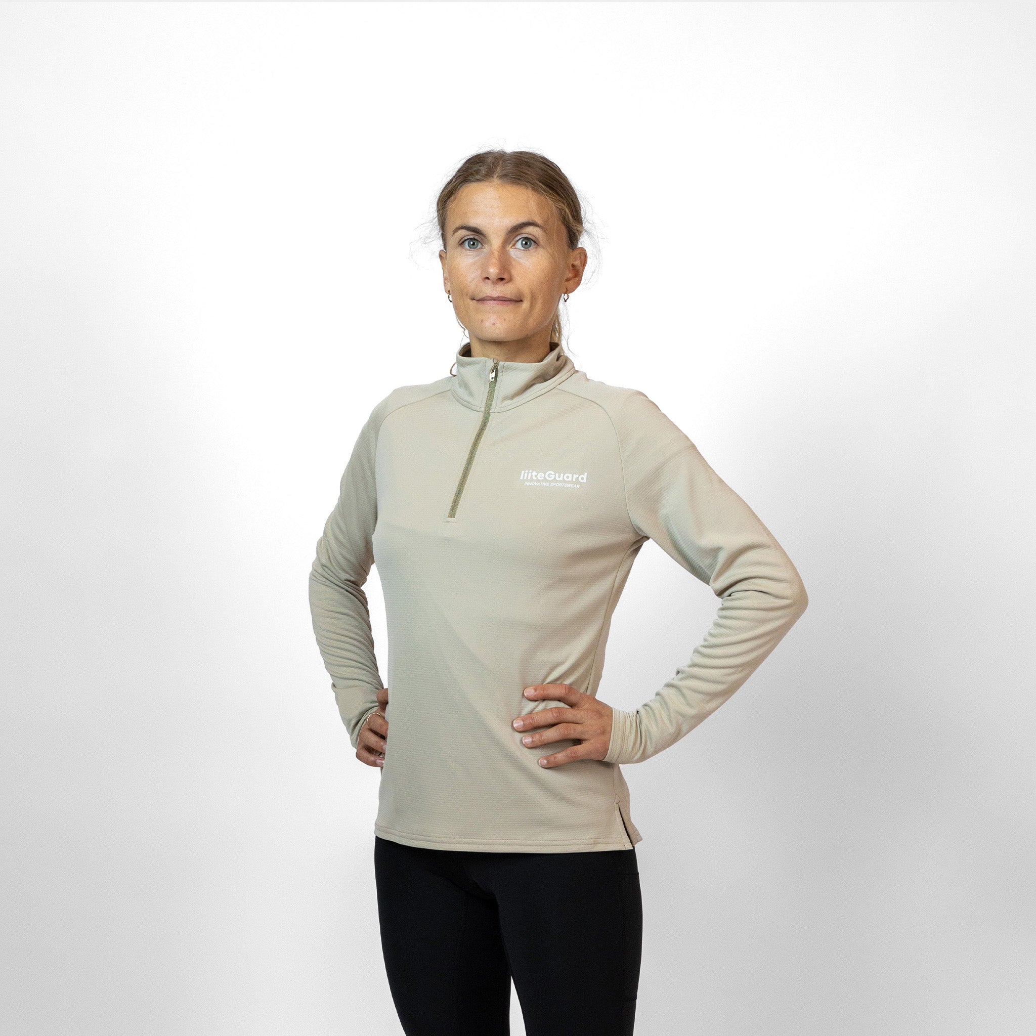 liiteGuard GROUND-TECH 1/4 ZIP SHIRT (WOMEN) Zippers Beige