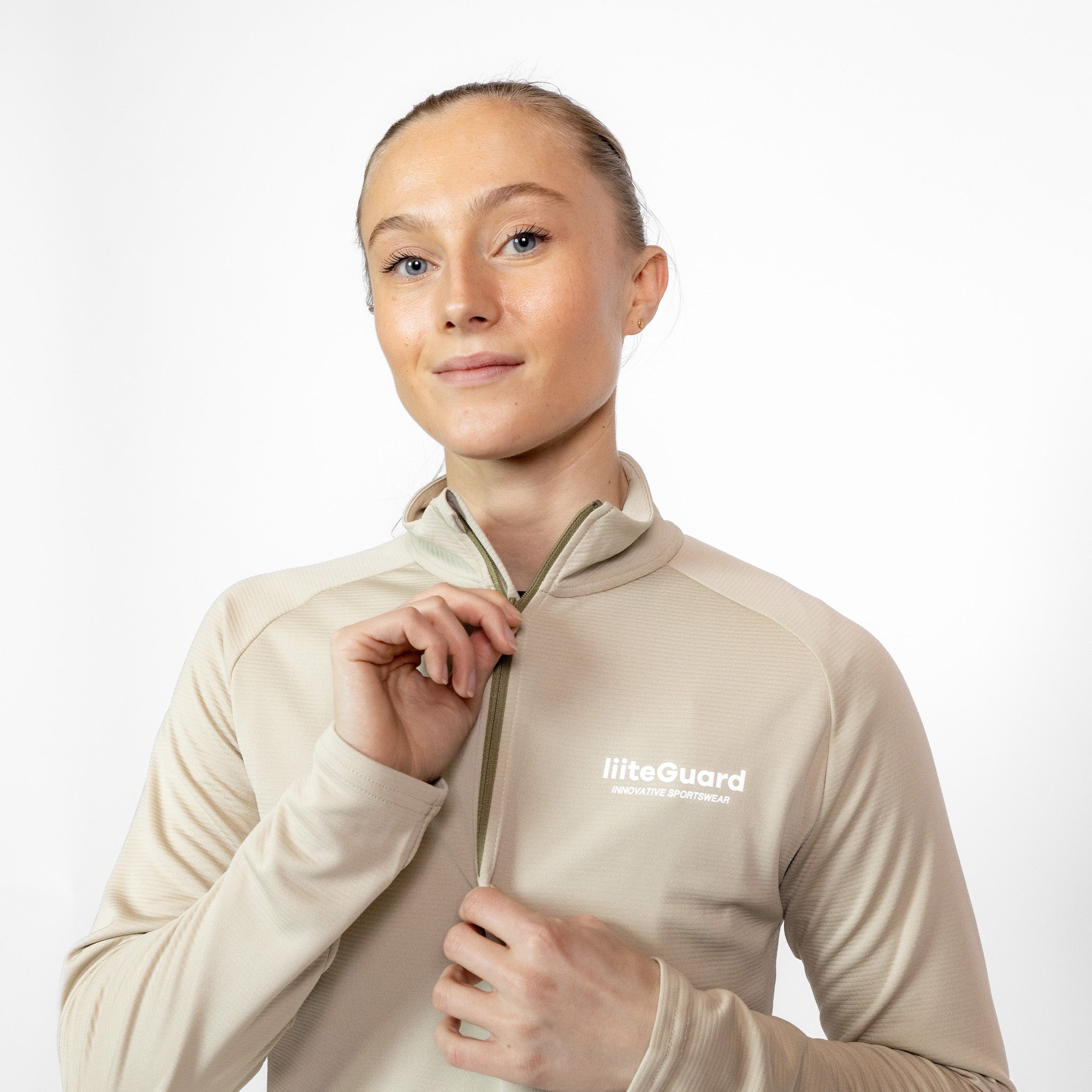 liiteGuard GROUND-TECH 1/4 ZIP SHIRT (WOMEN) Zippers Beige