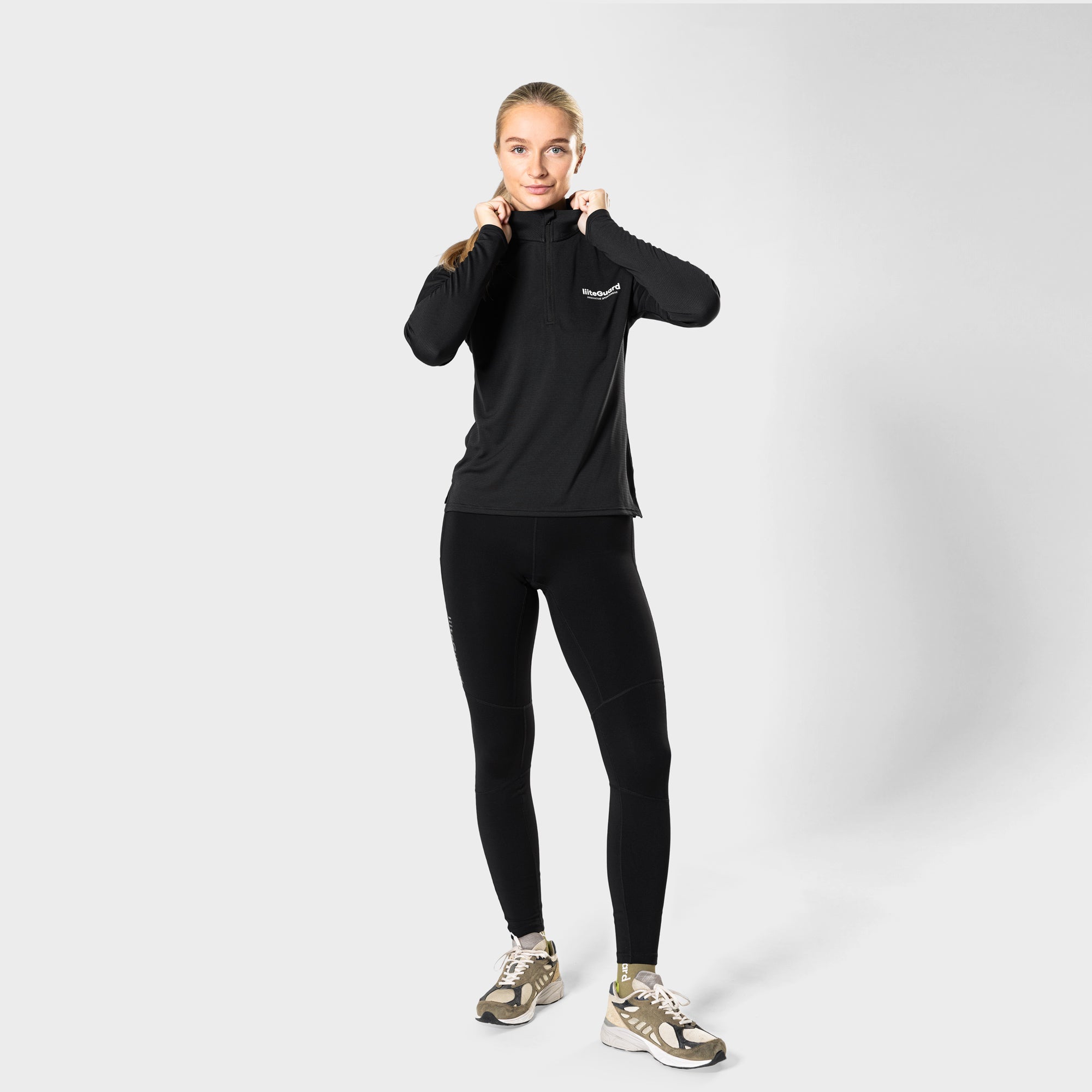 liiteGuard GROUND-TECH 1/4 ZIP SHIRT (WOMEN) Zippers Black