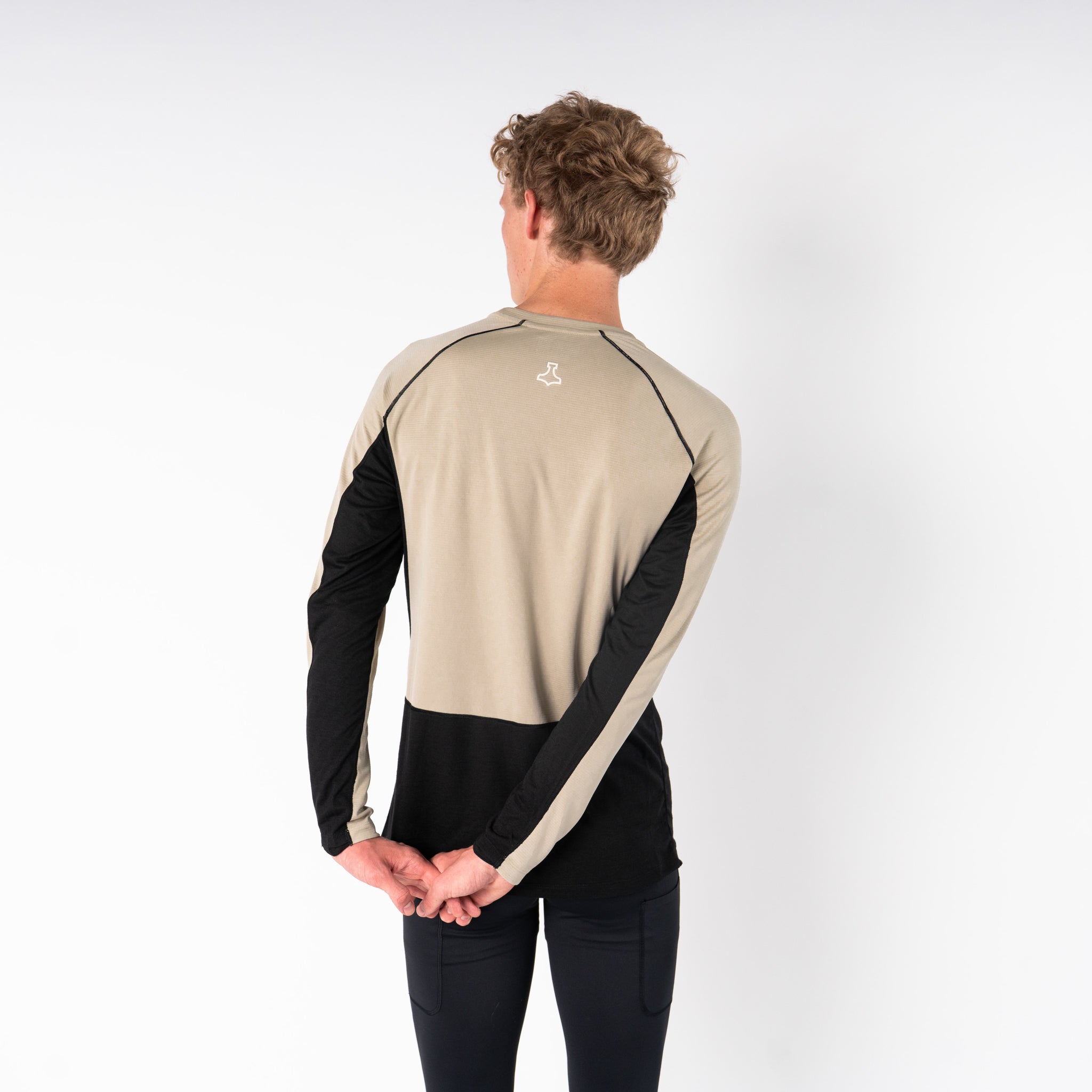 liiteGuard MERINO HYBRID LONG SLEEVE (MEN) Long Sleeve T-shirts Black/Sand