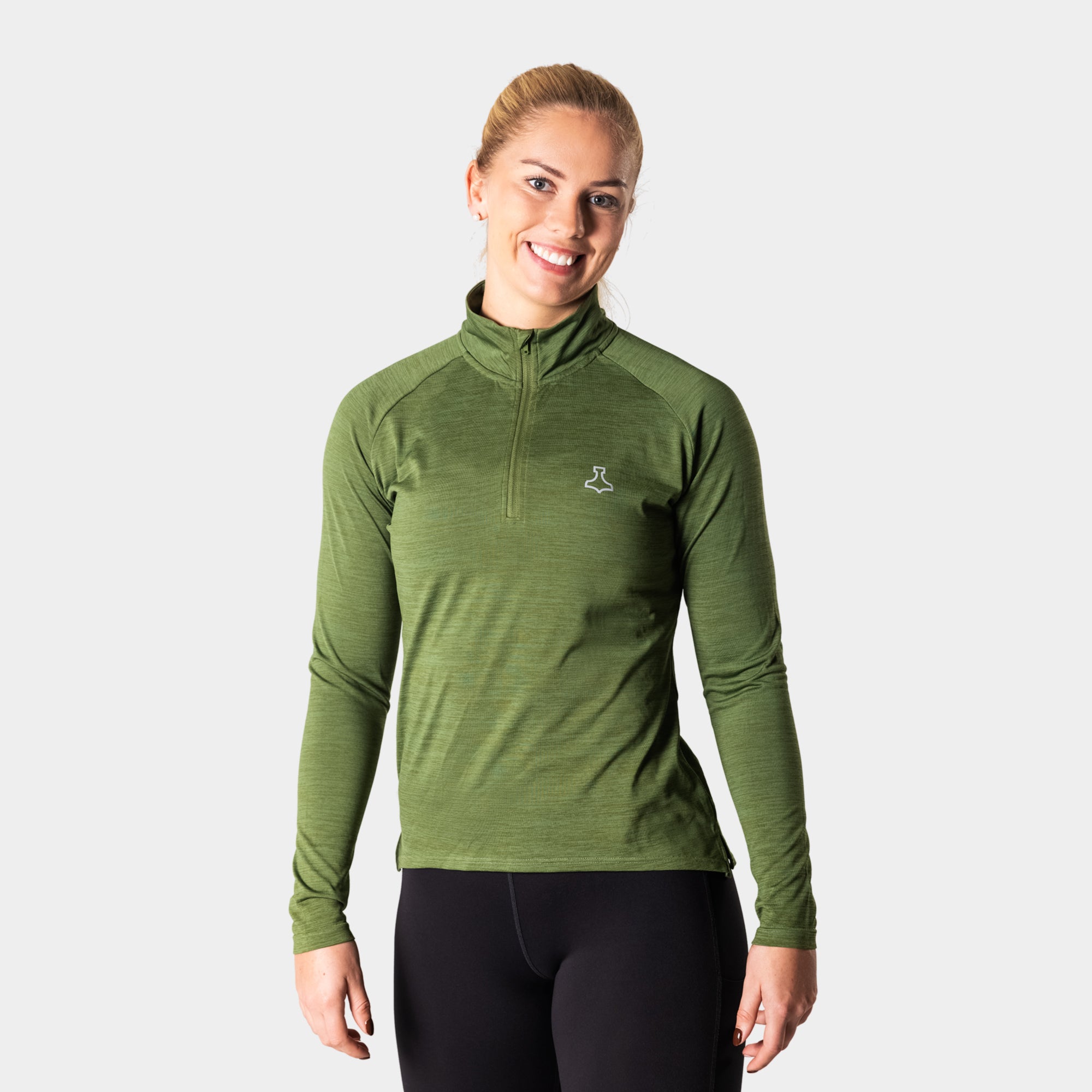 Liiteguard RE-LIITE 1/4 ZIP SHIRT (Women) Zippers Army green