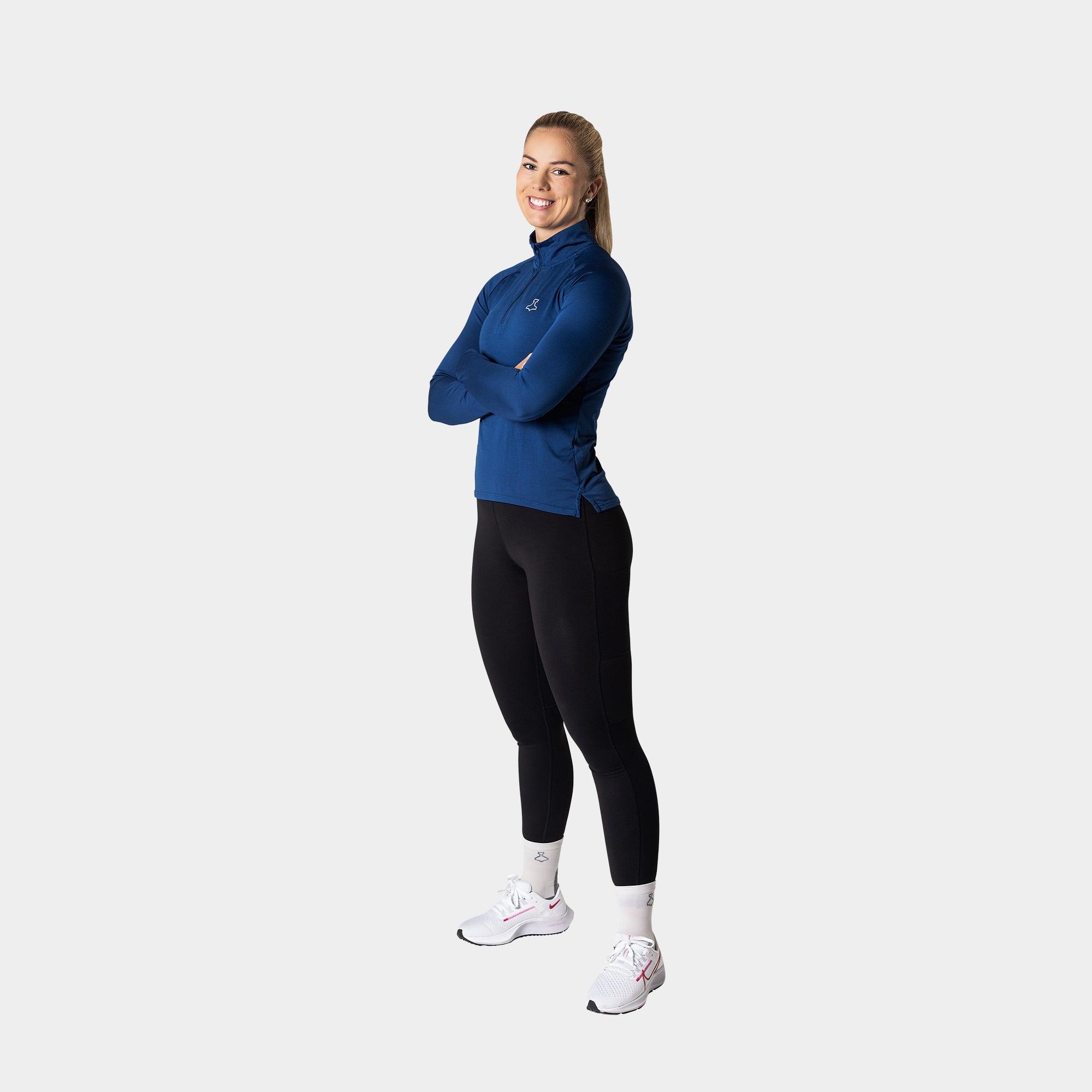 Liiteguard RE-LIITE 1/4 ZIP SHIRT (Women) Zippers Blue melange