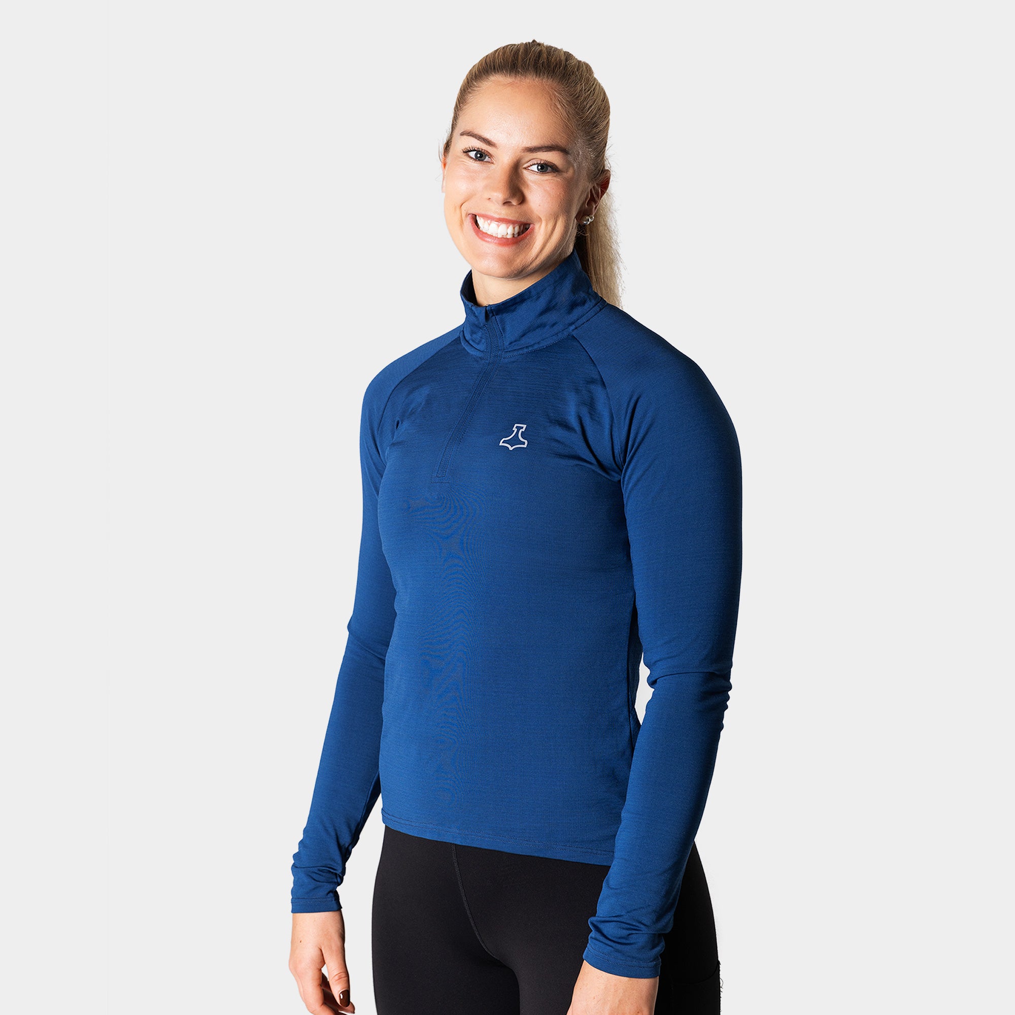 Liiteguard RE-LIITE 1/4 ZIP SHIRT (Women) Zippers Blue melange