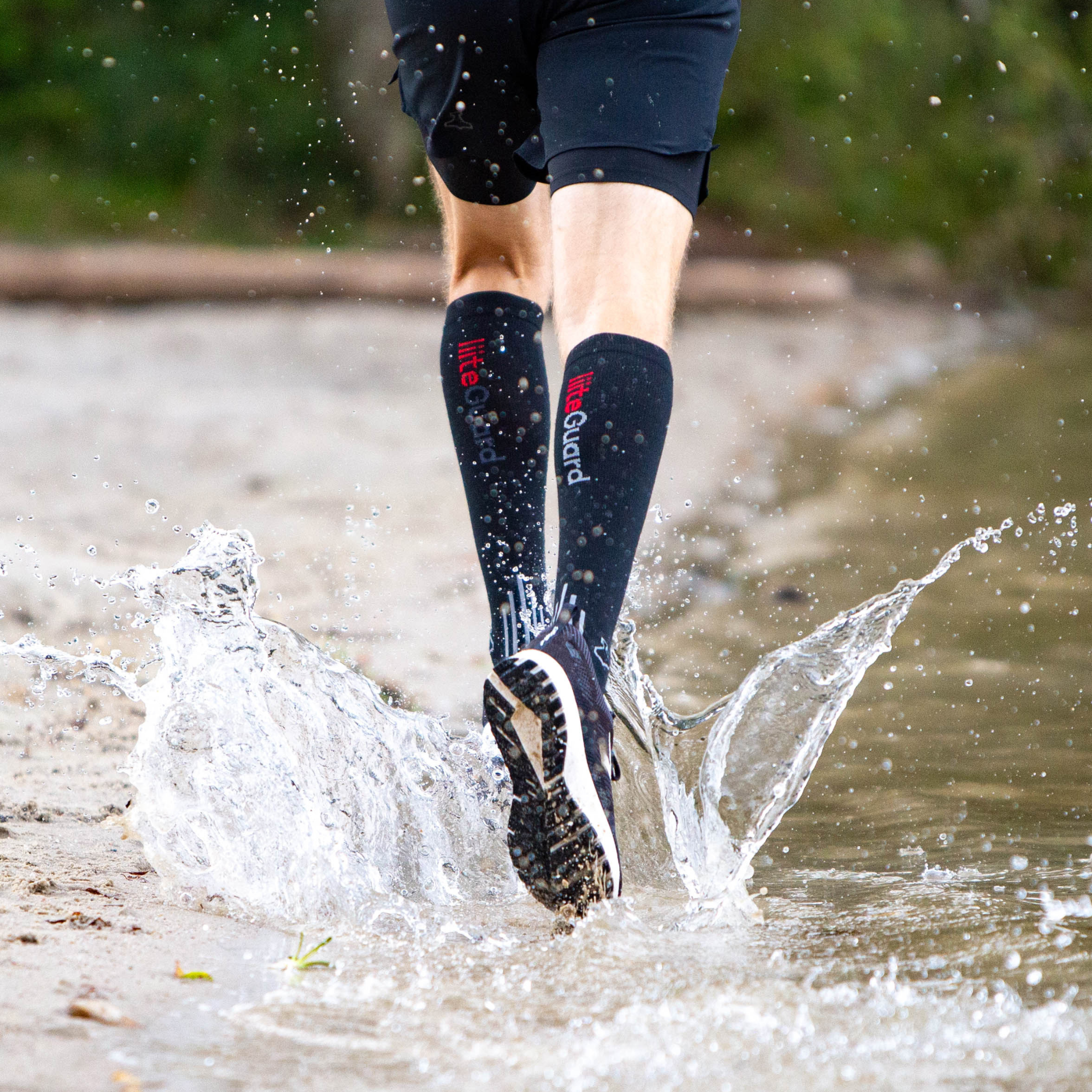 liiteGuard SHIN-TECH GRIP RUNNING SOCK Long socks Black
