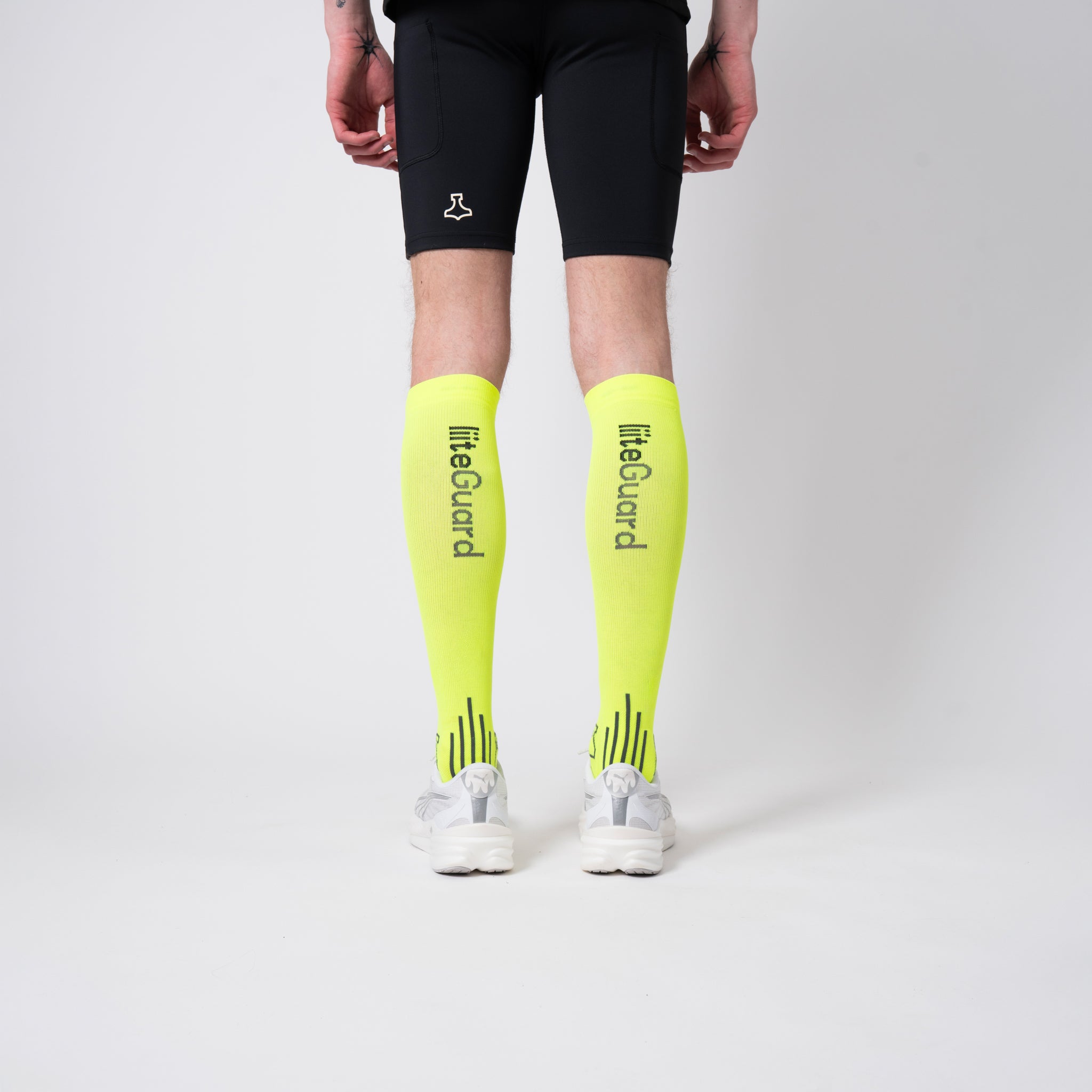liiteGuard SHIN-TECH VISION GRIP RUNNING SOCK Long socks Neon Yellow