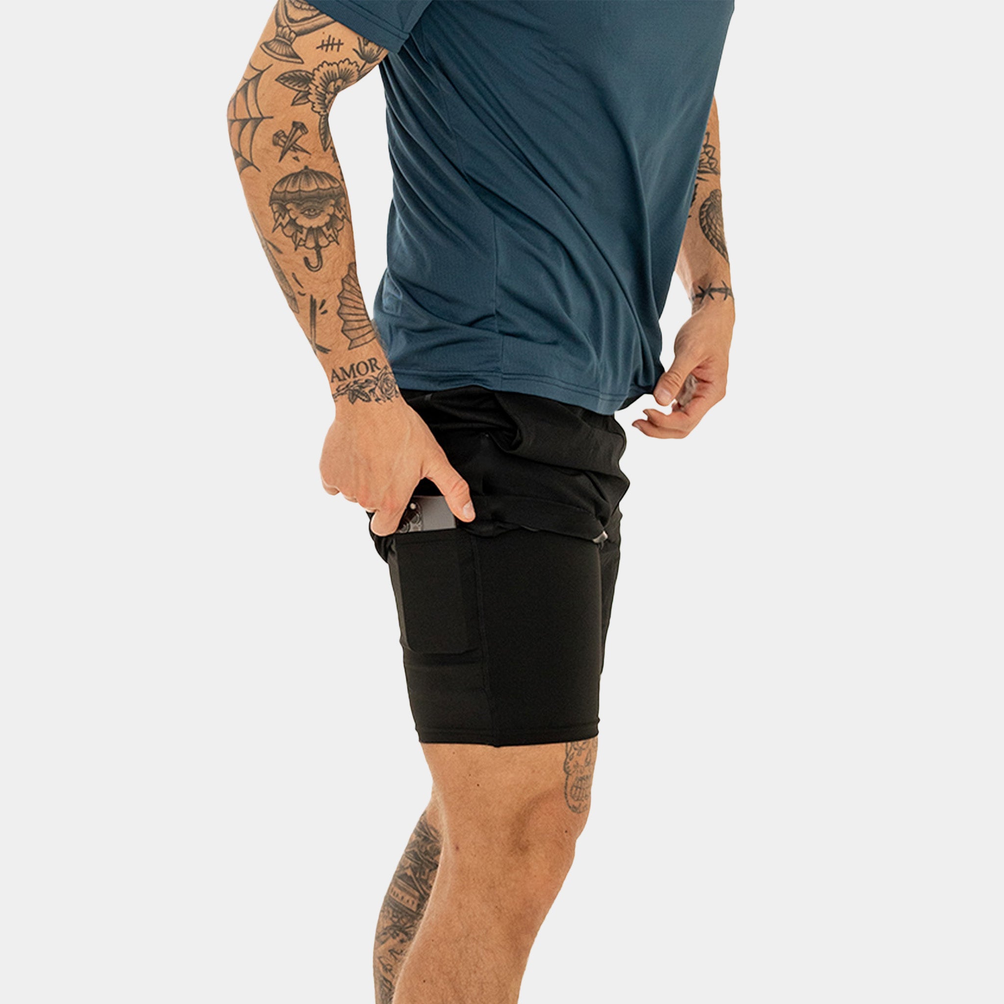 liiteGuard GLU-TECH 2IN1 SHORTS (MEN) Shorts Black