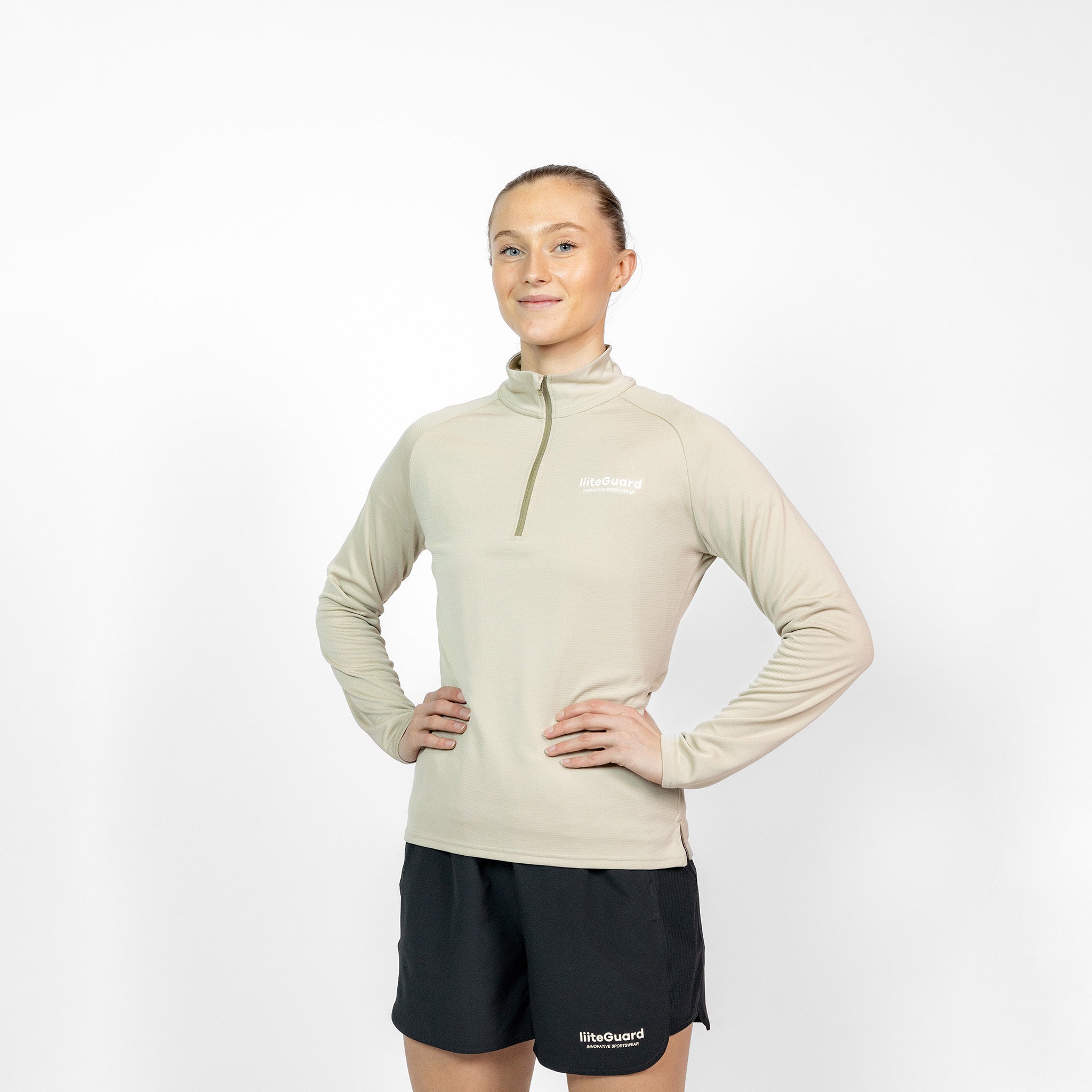 liiteGuard GROUND-TECH 1/4 ZIP SHIRT (WOMEN) Zippers Beige