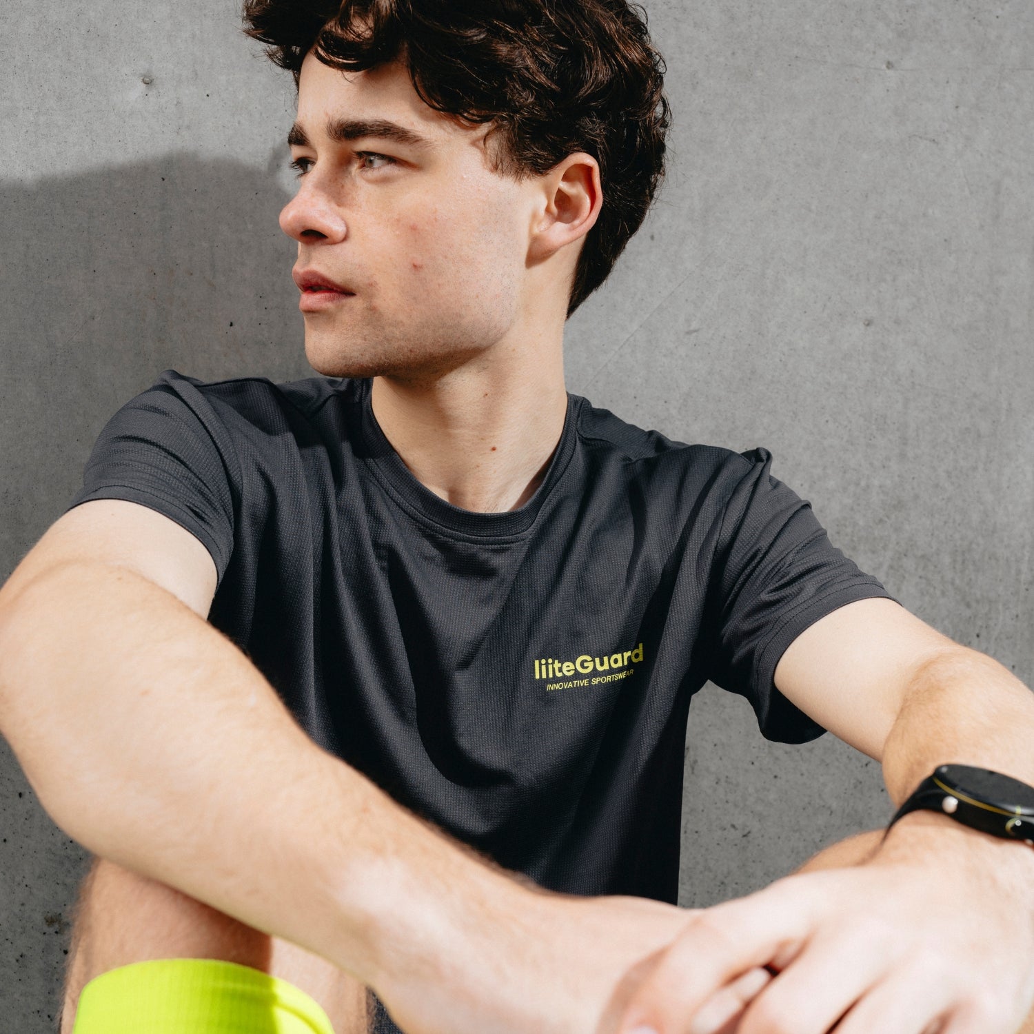 liiteGuard GROUND-TECH T-SHIRT (MEN) T-shirts Ebony/Neon Yellow