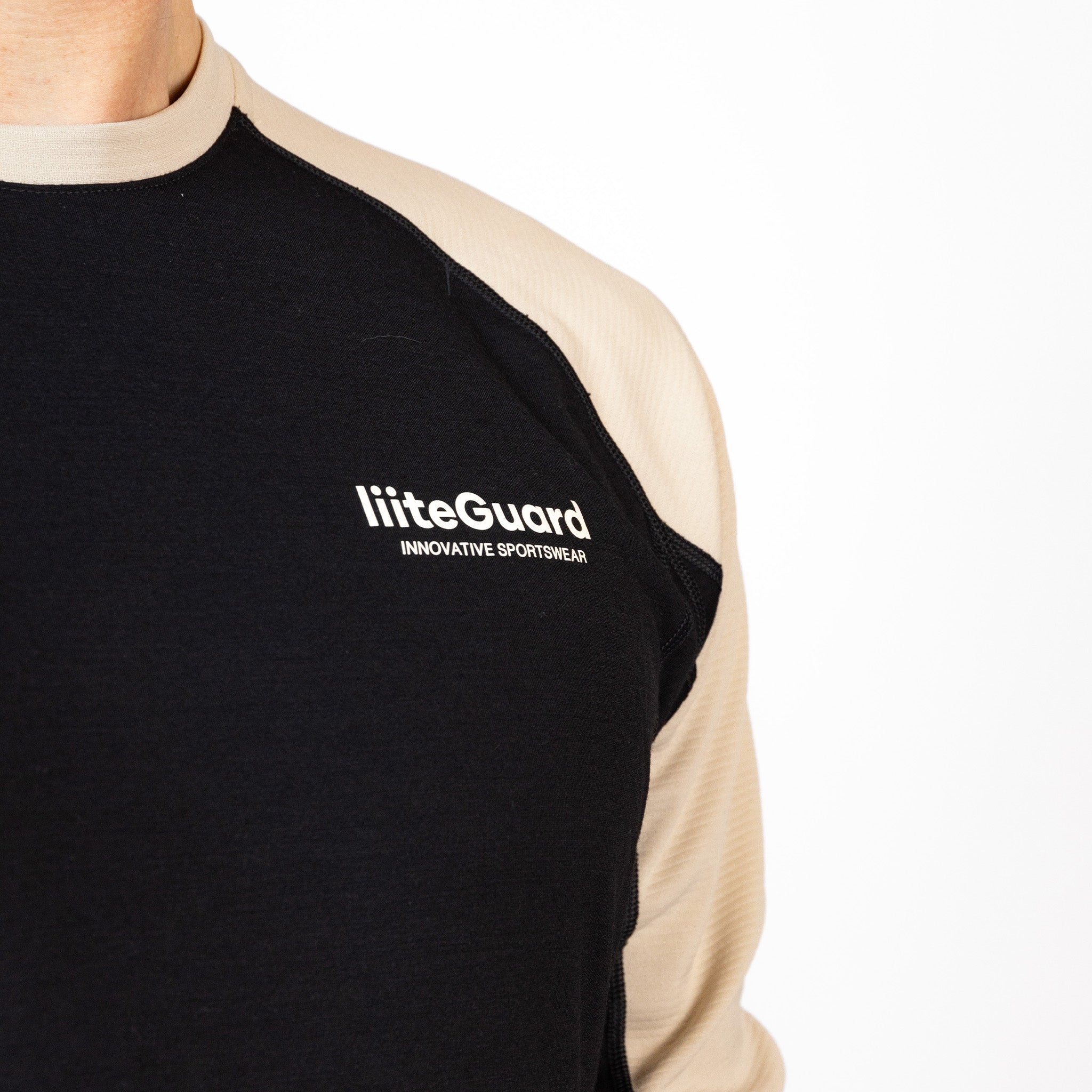 liiteGuard MERINO HYBRID BASELAYER LS (MEN) Baselayer Black/Sand