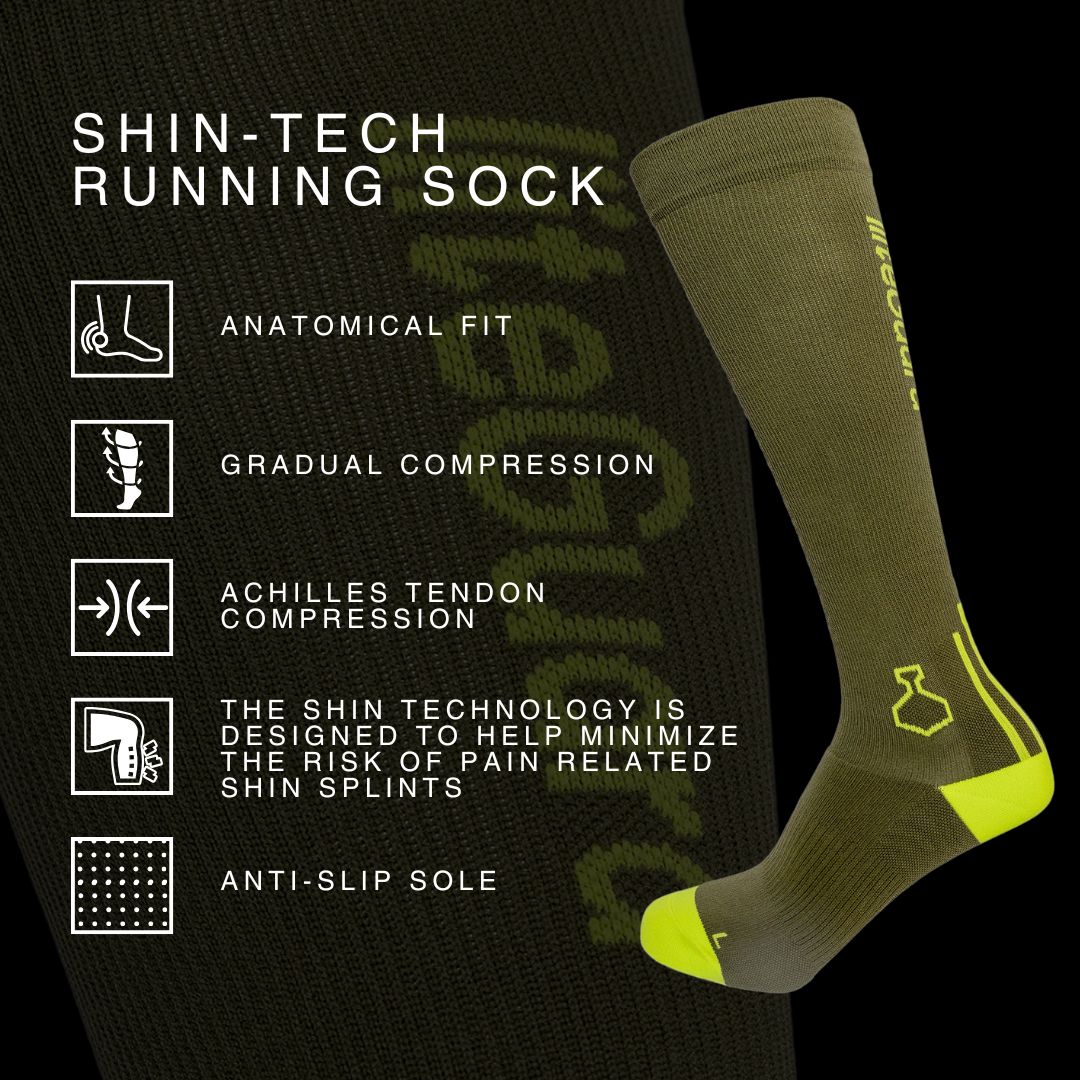 liiteGuard SHIN-TECH GRIP RUNNING SOCK Long socks Dusty Green