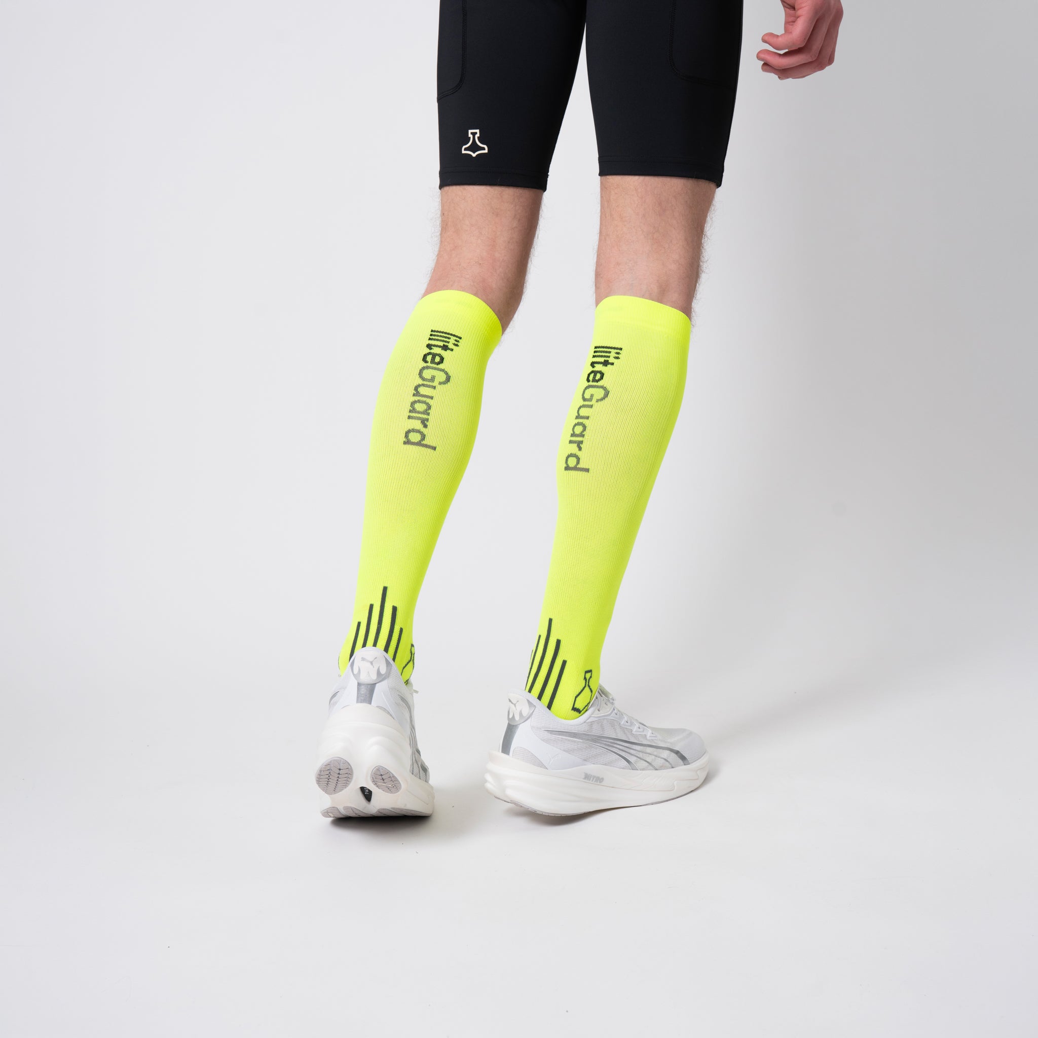 liiteGuard SHIN-TECH VISION GRIP RUNNING SOCK Long socks Neon Yellow